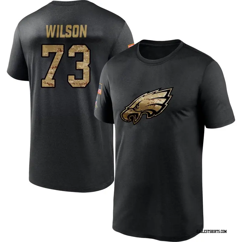 Men's Philadelphia Eagles ＃73 Marvin Wilson Black 2020 Salute To Service Performance T-Shirt