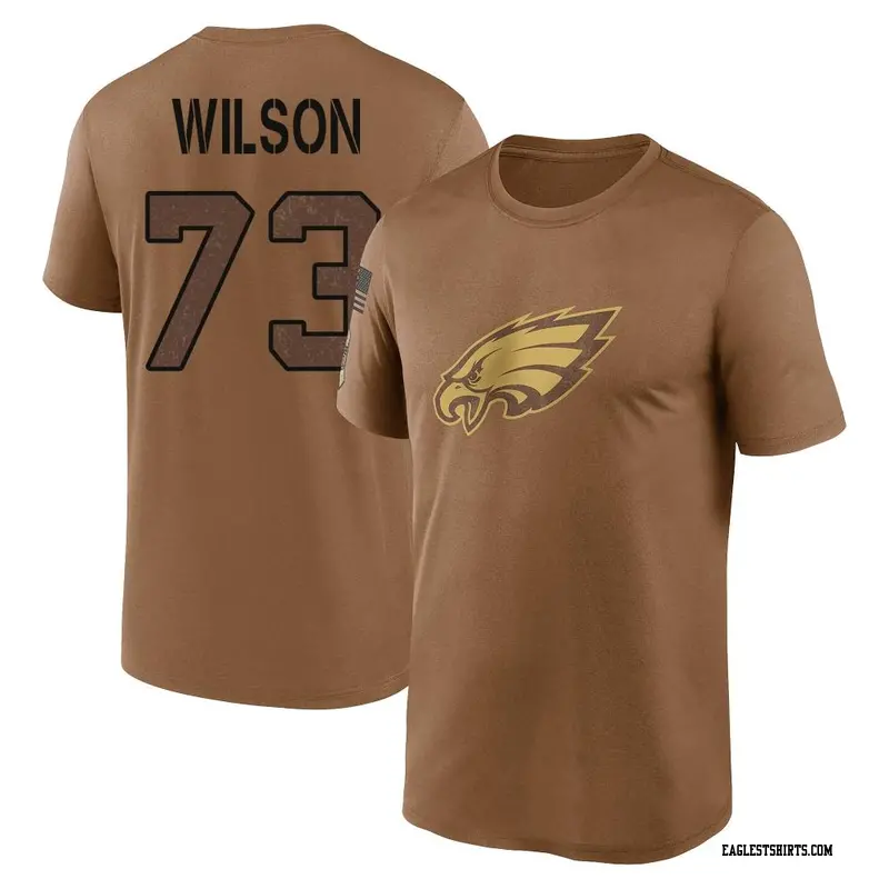 Men's Philadelphia Eagles ＃73 Marvin Wilson Brown 2023 Salute To Service Performance T-Shirt