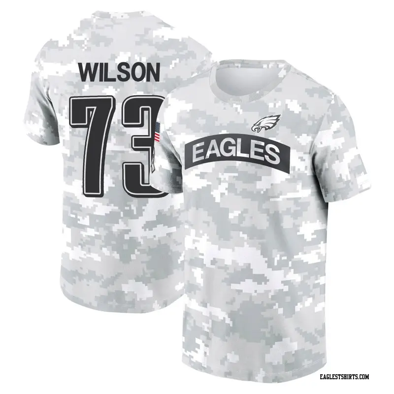 Men's Philadelphia Eagles ＃73 Marvin Wilson Camo Arctic 2024 Salute to Service Performance T-Shirt