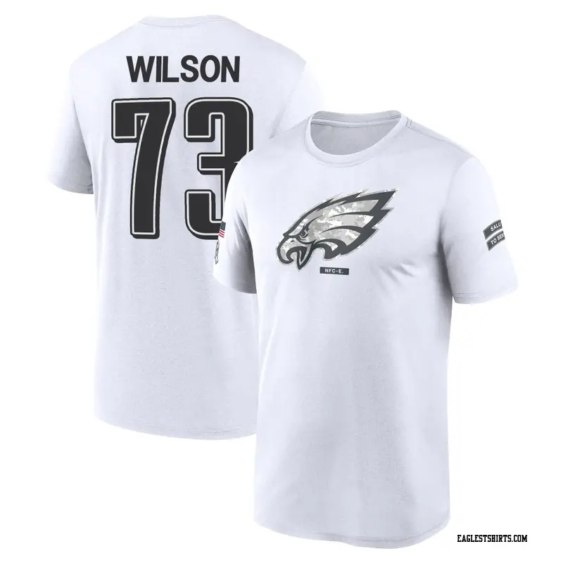 Men's Philadelphia Eagles ＃73 Marvin Wilson White 2024 Salute to Service Performance T-Shirt