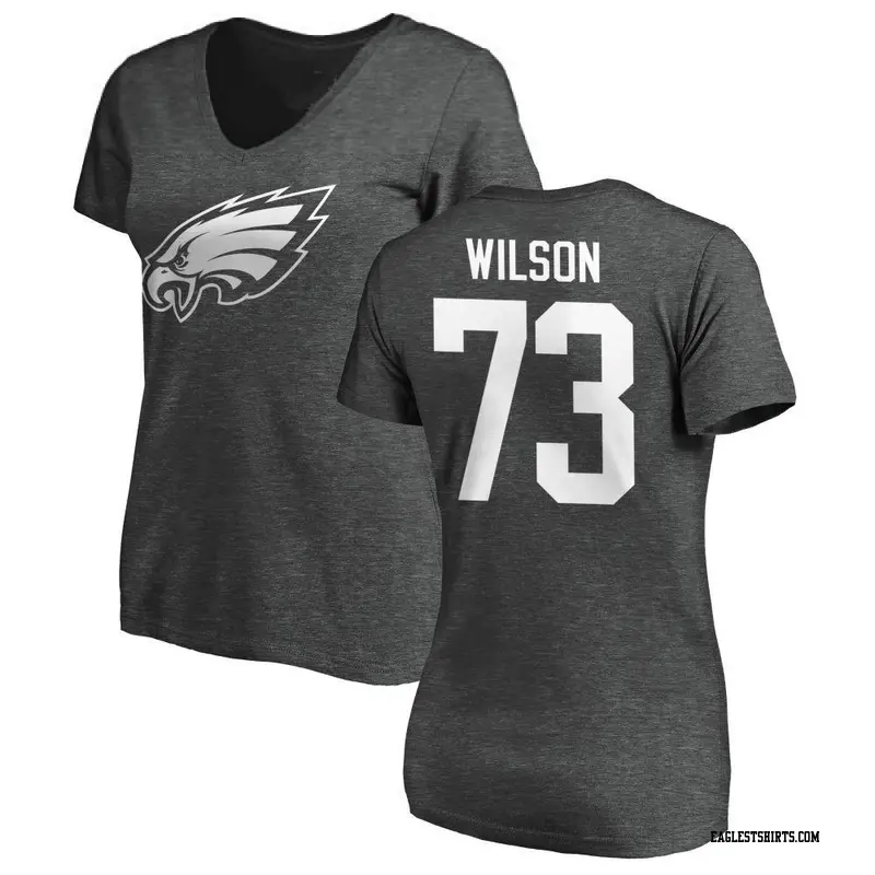 Women's Philadelphia Eagles ＃73 Marvin Wilson Ash One Color T-Shirt