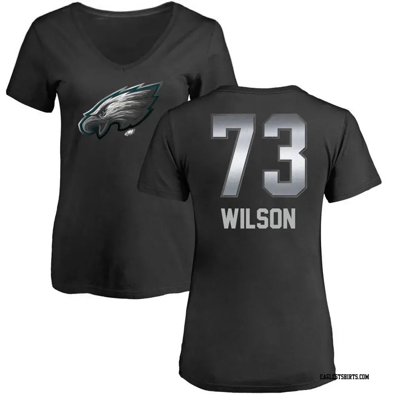 Women's Philadelphia Eagles ＃73 Marvin Wilson Black Midnight Mascot T-Shirt