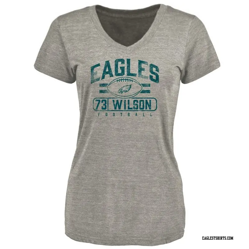 Women's Philadelphia Eagles ＃73 Marvin Wilson Gray Flanker T-Shirt Heathered