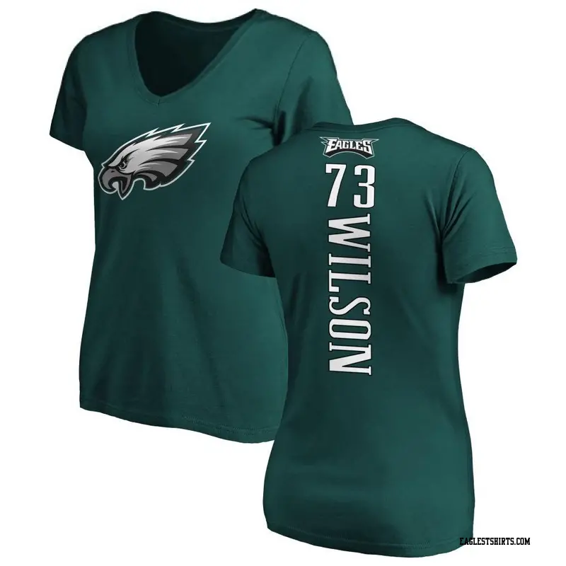 Women's Philadelphia Eagles ＃73 Marvin Wilson Green Backer Slim Fit T-Shirt